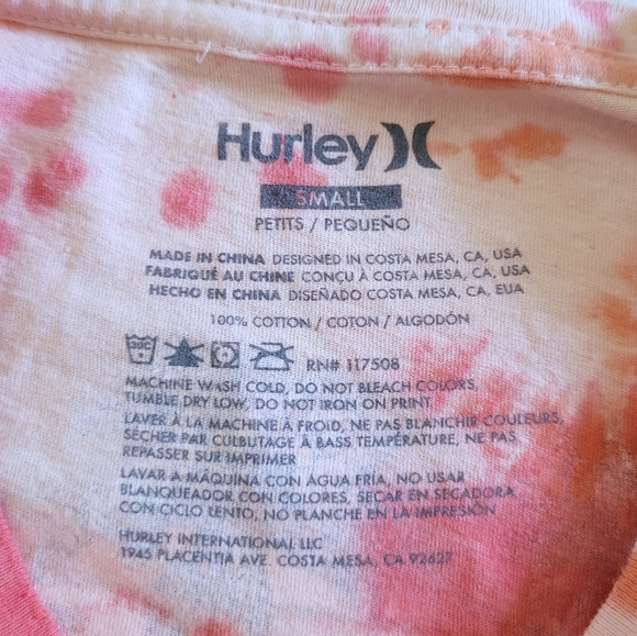 Hurley🌊 Tie Dye Cropped Tee👕 - NWT - Picture 4 of 11